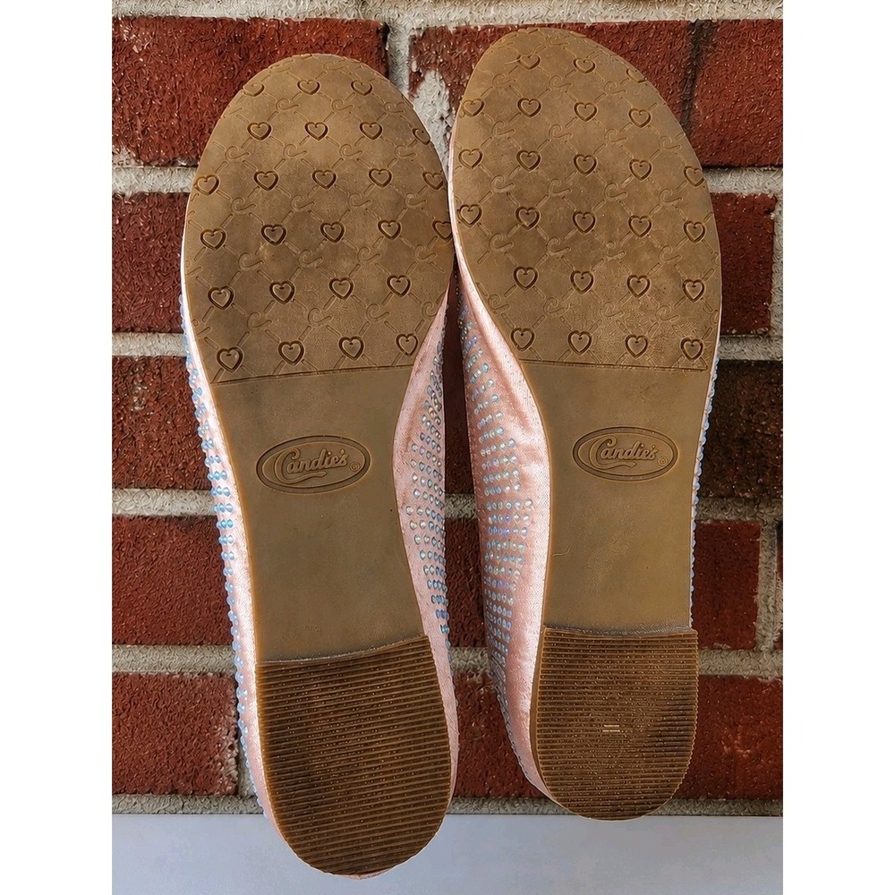 Candie's Sparkle Blush Pink Rhinestone Ballet Flats Women's Size 7.5M Slip-on - Picture 7 of 7
